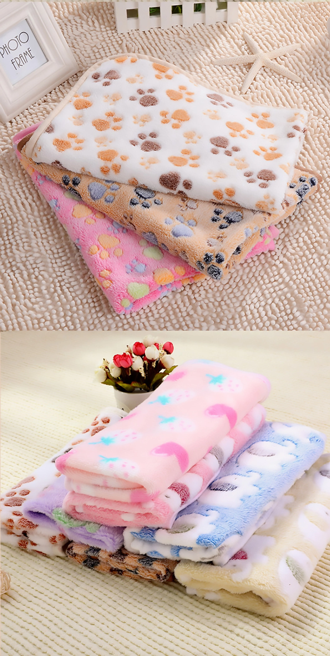 Cat Soft Warm Fleece Bed Cover Breathable Fluffy Blanket