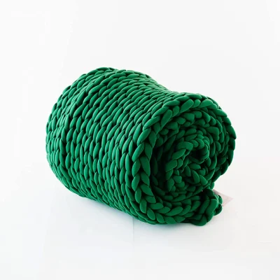 Вязаное утяжеленное одеяло (60 x 80 дюймов, 20 фунтов), охлаждающее плотное вязаное одеяло для взрослых, без бусин, равномерное по весу, можно стирать в машине